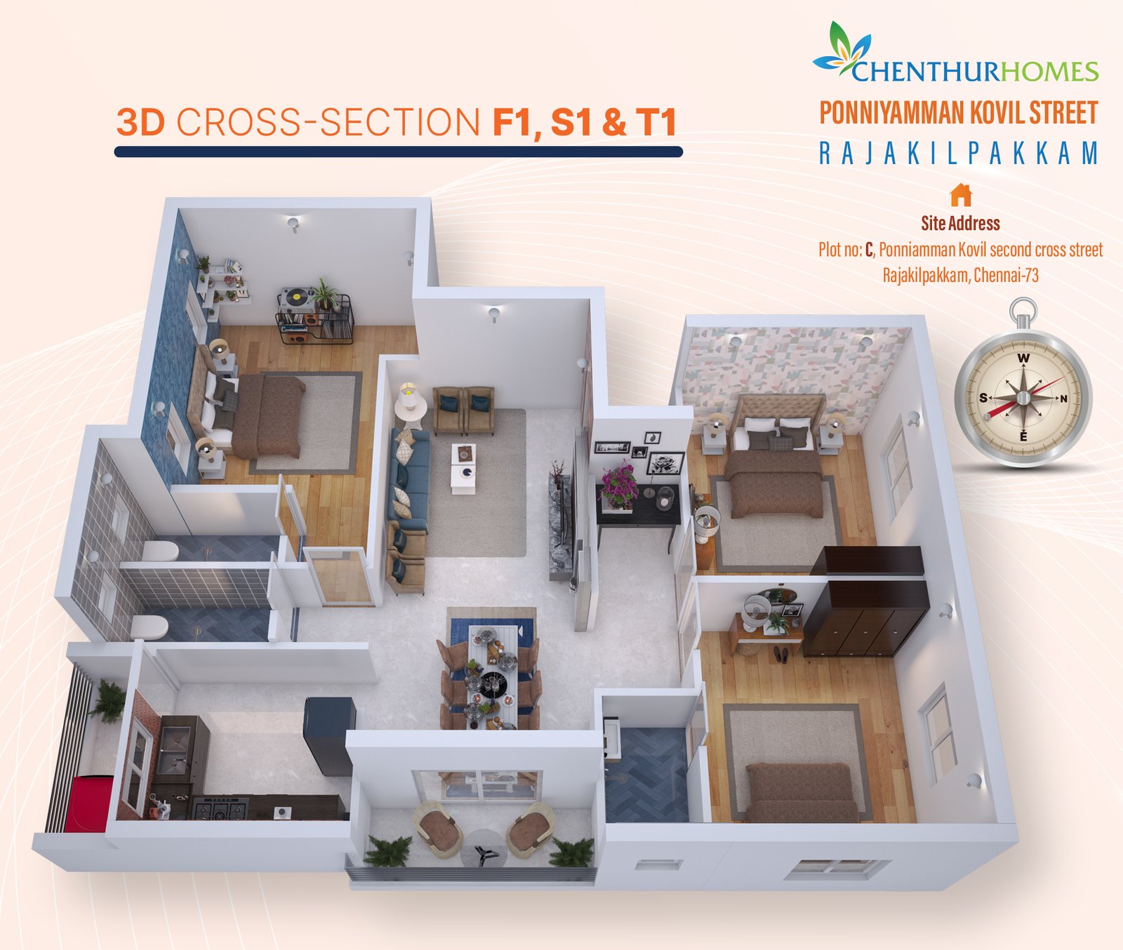 Thoughtfully planned Chenthur Homes apartment interior